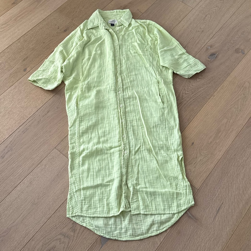 Universal Thread Light Green Button Down Shirt Dress XSmall